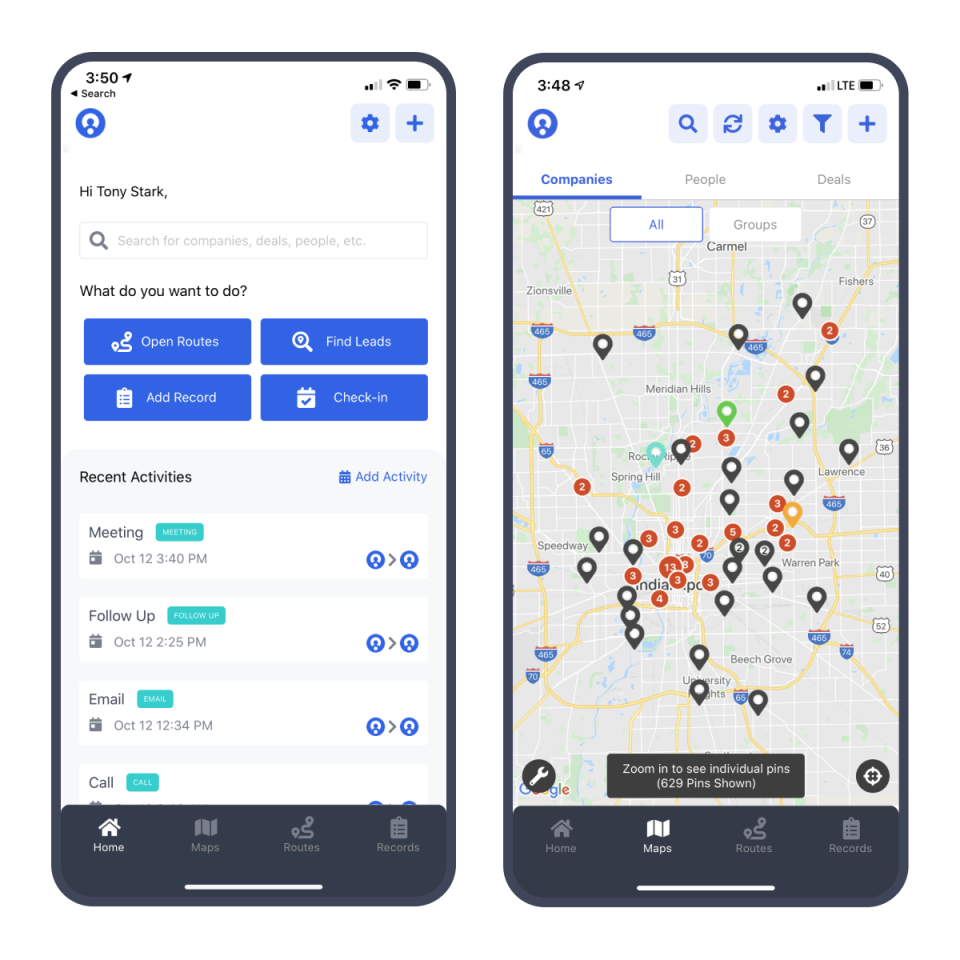 screenshot of Map My Customers